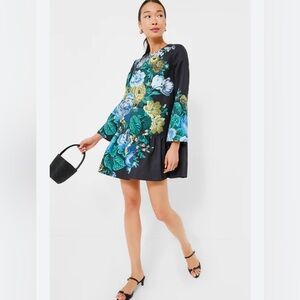 Tuckernuck Black Verdant Pierce Mini Dress Size M Floral Tiered Cottage Feminine